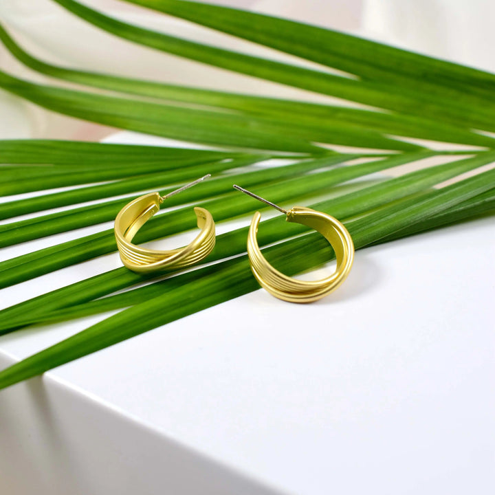 Layered Asymmetric Twisted Hoop Stud Earrings - Salty Accessories