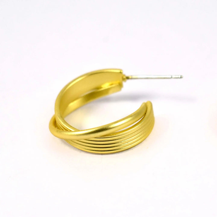 Layered Asymmetric Twisted Hoop Stud Earrings - Salty Accessories