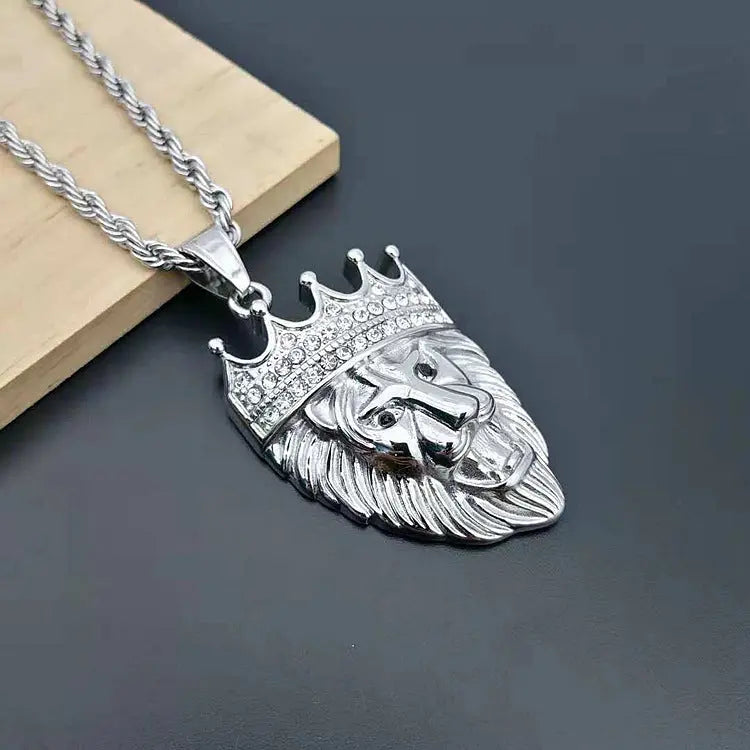 Leo Silver King Pendant - Salty Accessories