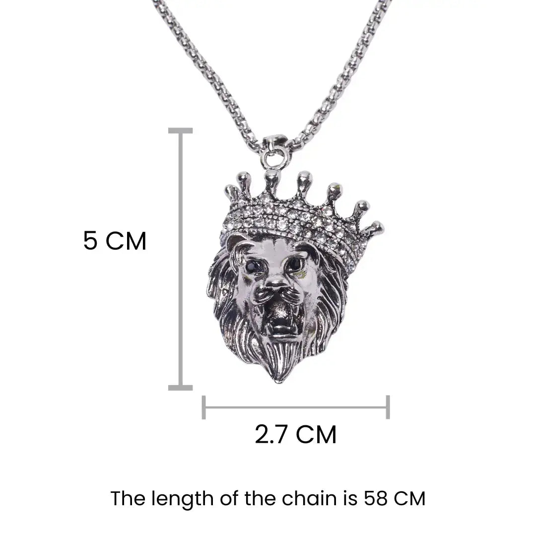 Leo Silver King Pendant - Salty Accessories