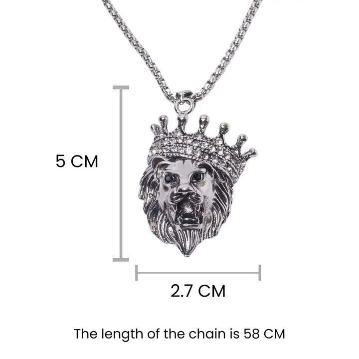 Leo Silver King Pendant - Salty Accessories