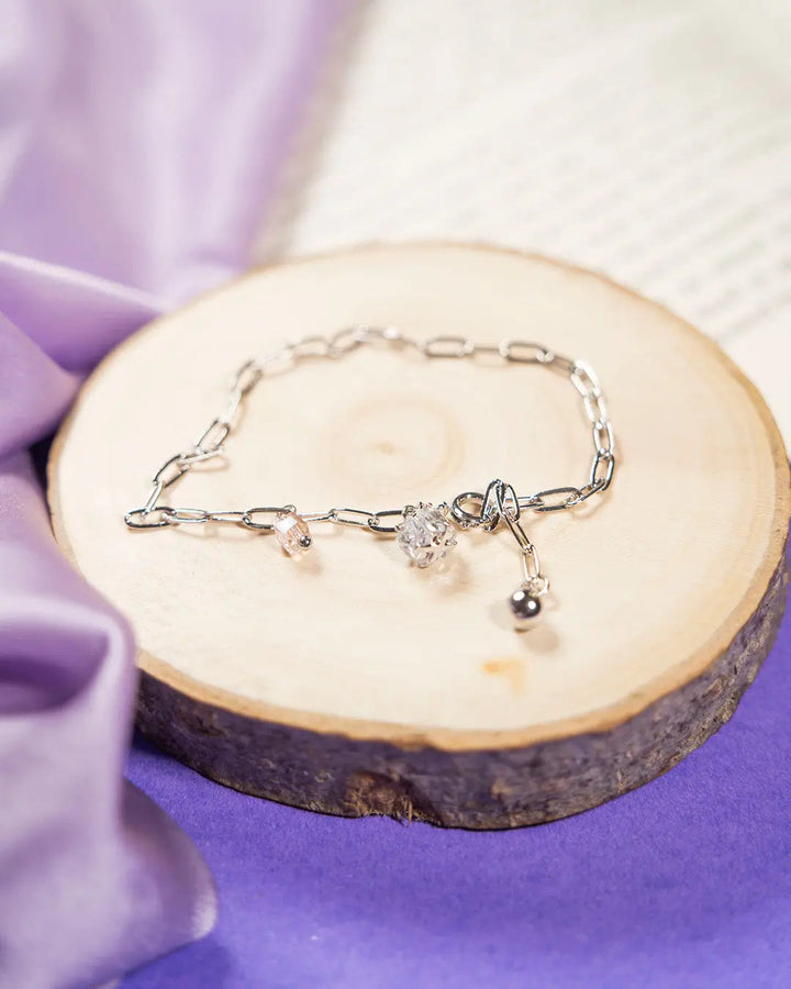 Link Chain Cubic Bracelet - Silver - Salty Accessories