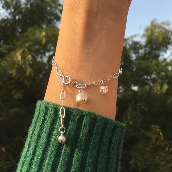 Link Chain Cubic Bracelet - Silver - Salty Accessories