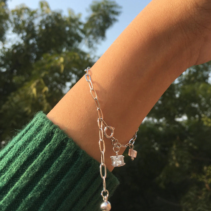 Link Chain Cubic Bracelet - Silver - Salty Accessories