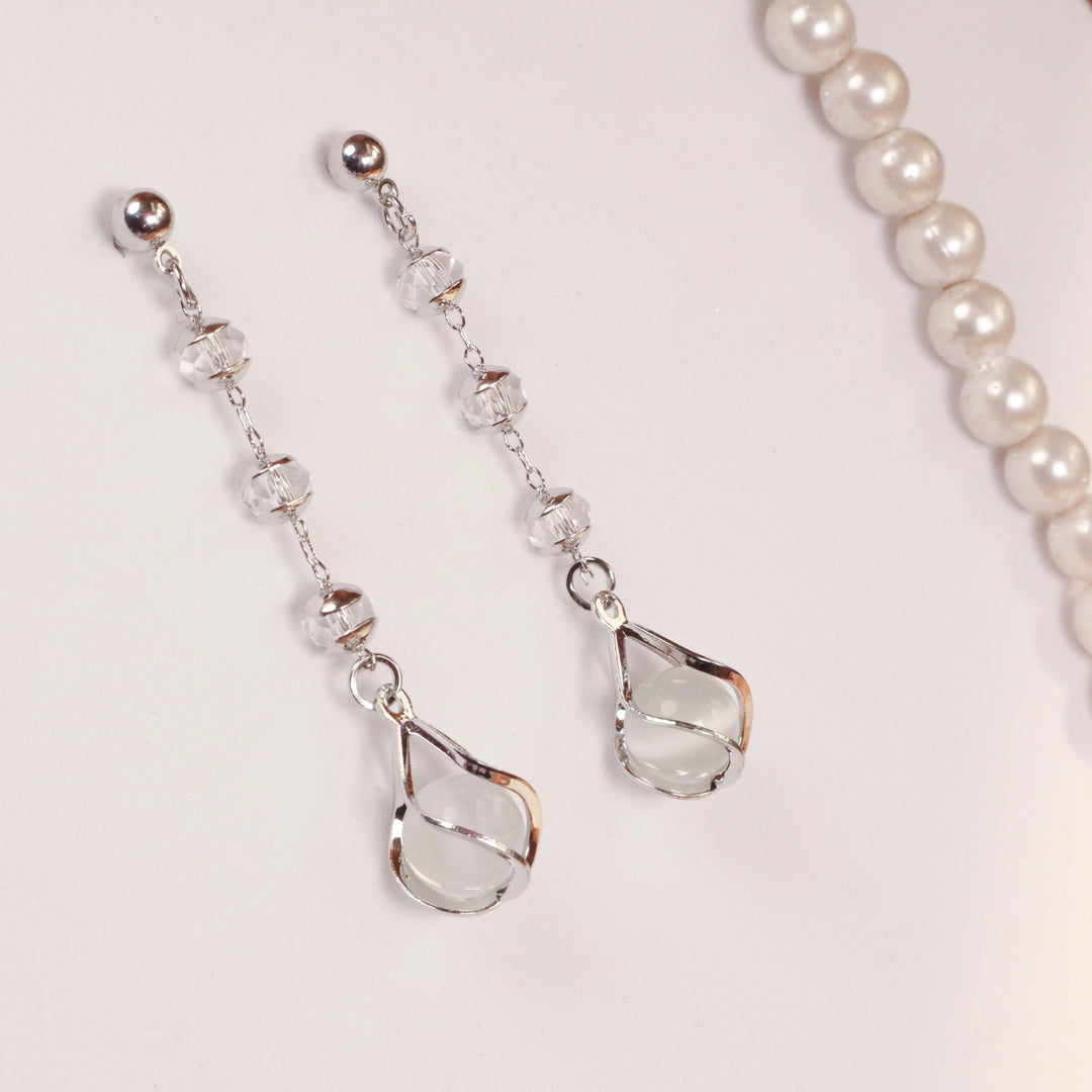 Long Pearl Opal Earring - Salty Accessories
