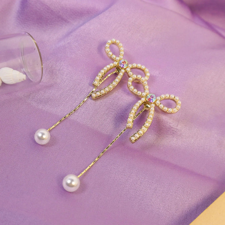 Long Pearl Tassel Earrings