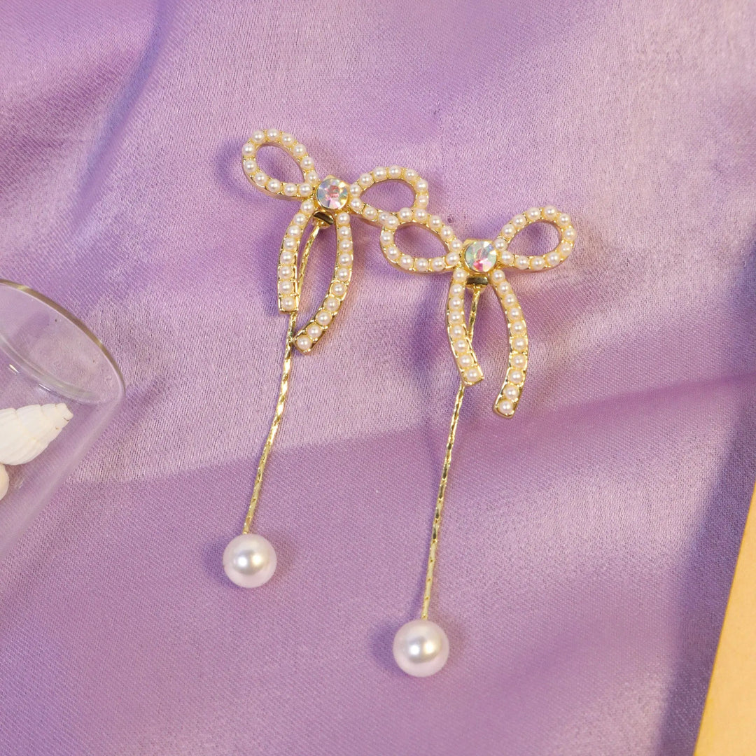 Long Pearl Tassel Earrings