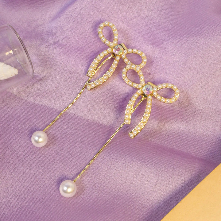 Long Pearl Tassel Earrings