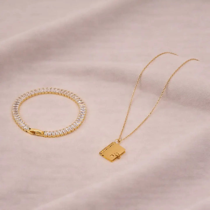 Love Chapeter Necklace and Tennis Bracelet Combo | Salty