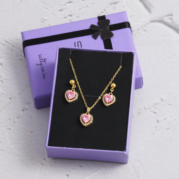 Love Story Earrings and Necklace Set