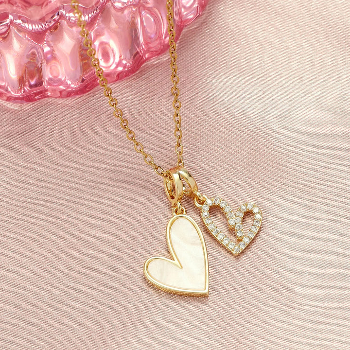 LoveBond Double Heart Golden Necklace - Salty Accessories