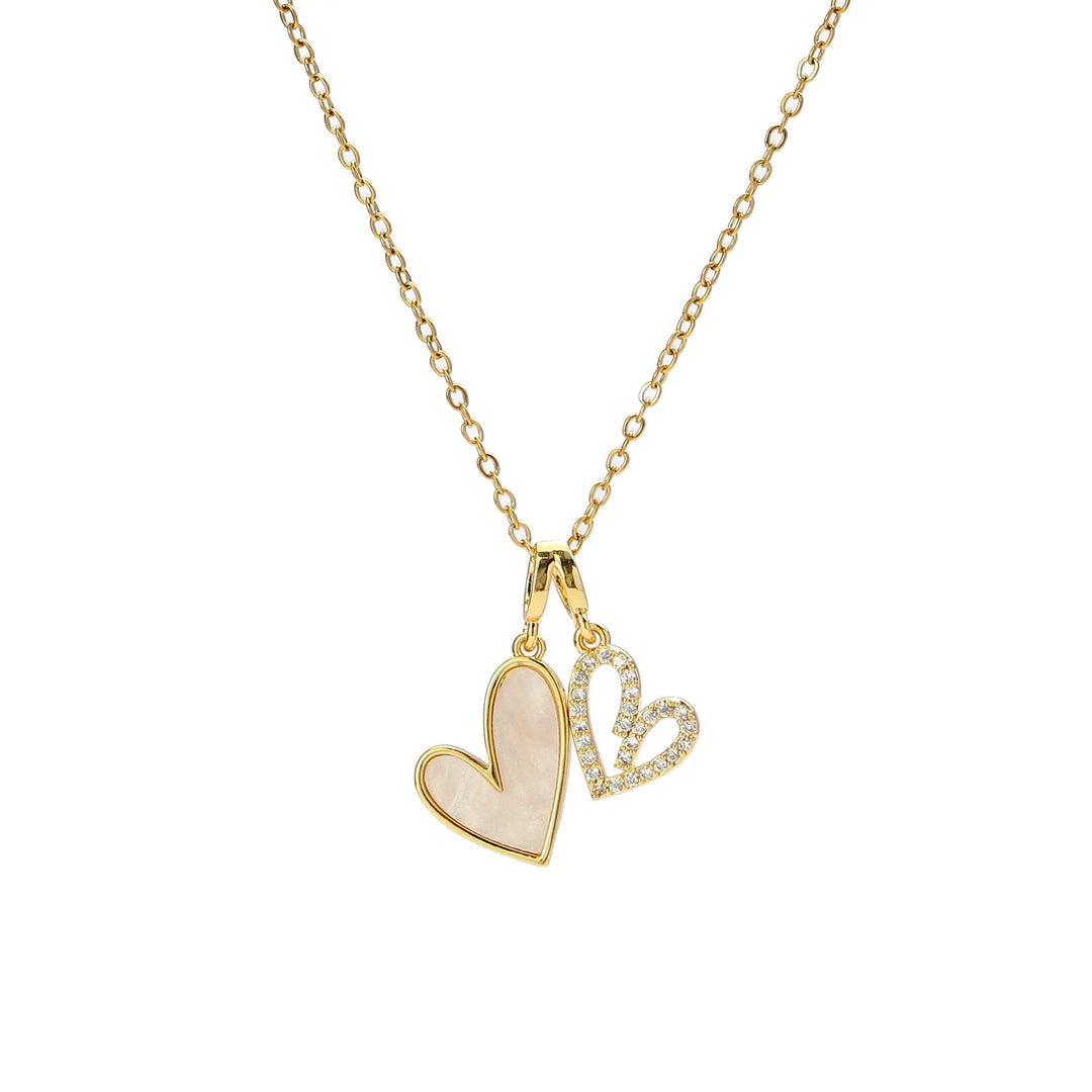 LoveBond Double Heart Golden Necklace - Salty Accessories