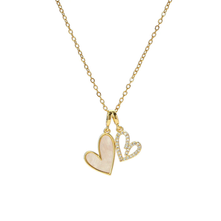 LoveBond Double Heart Golden Necklace - Salty Accessories