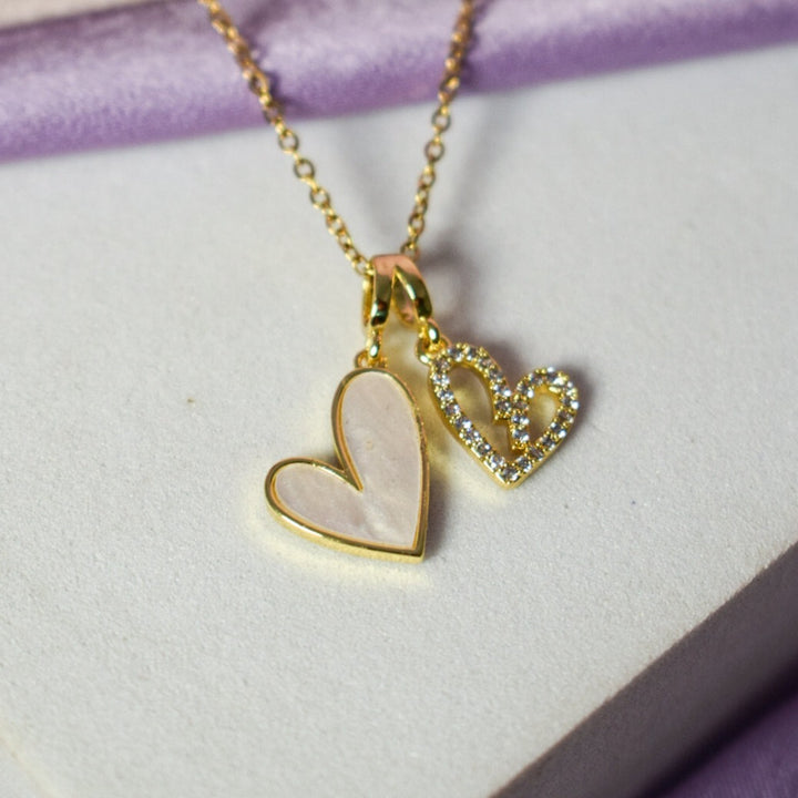 LoveBond Double Heart Golden Necklace