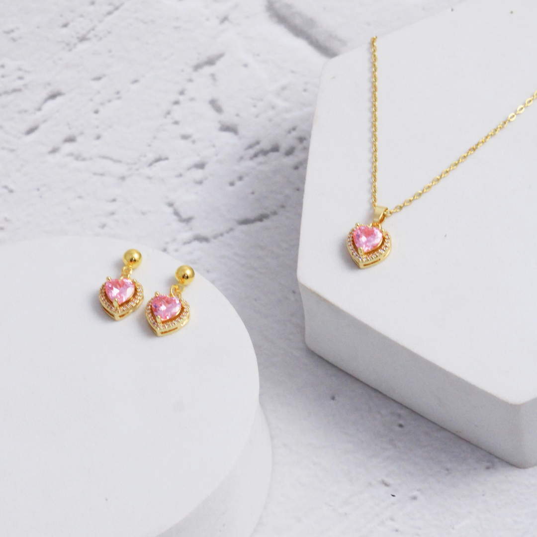 Love Story Earrings and Necklace Set