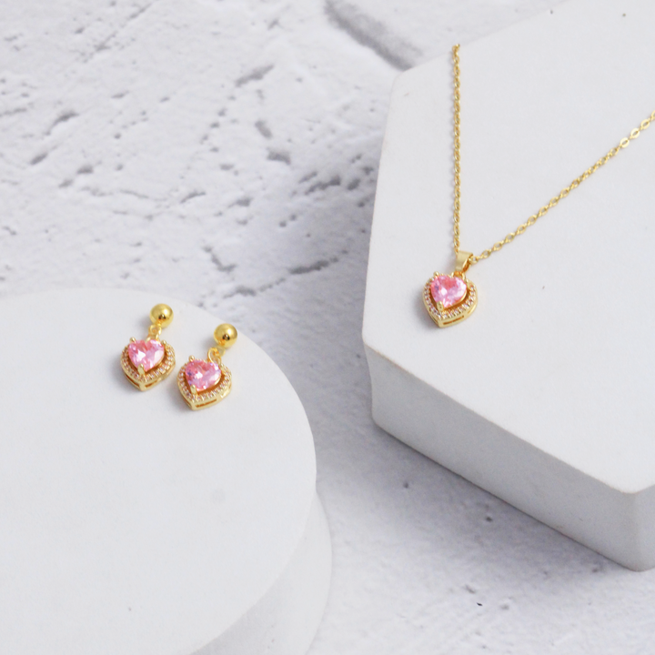 Love Story Earrings and Necklace Set
