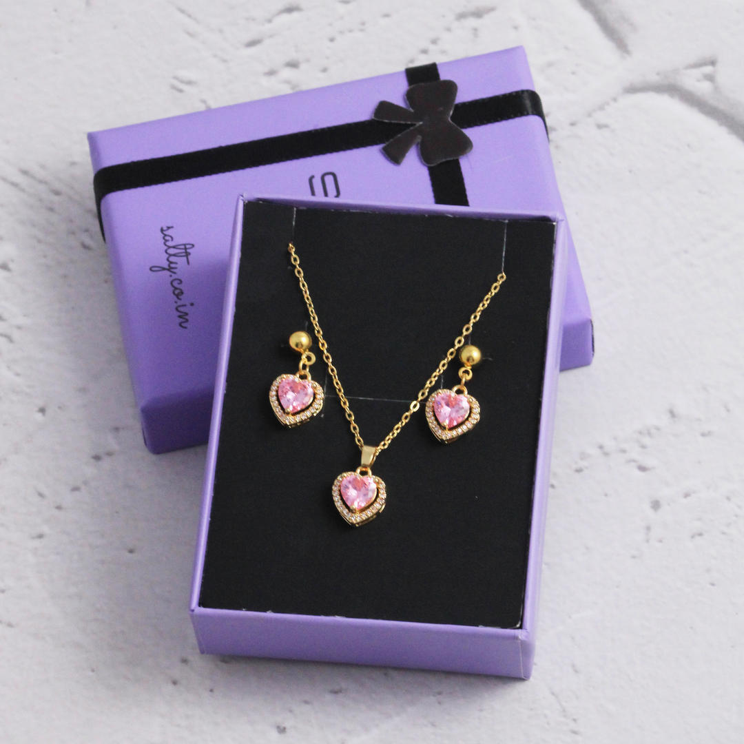 Love Story Earrings and Necklace Set