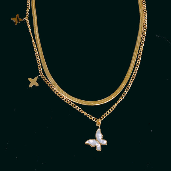 Love and Butterflies Layered Necklace