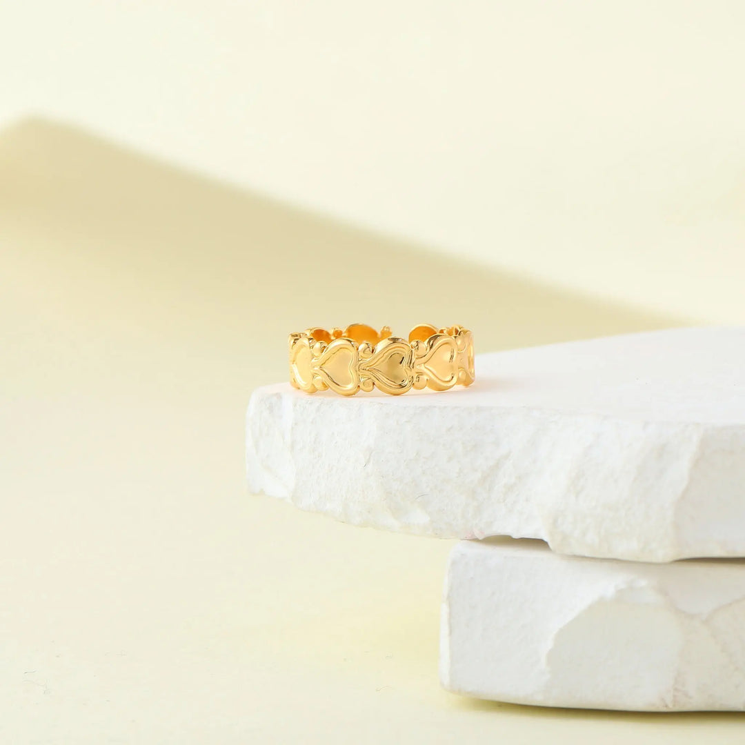 Lovely Puffy Hearts Ring | Salty