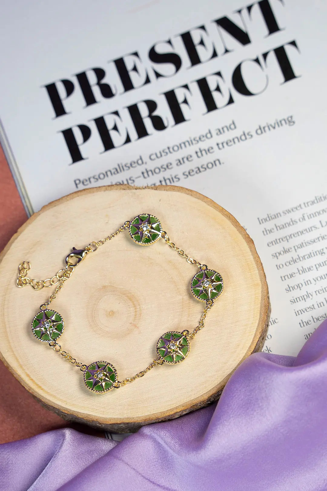 Lucky Astro Lunar Bracelet - Green - Salty Accessories