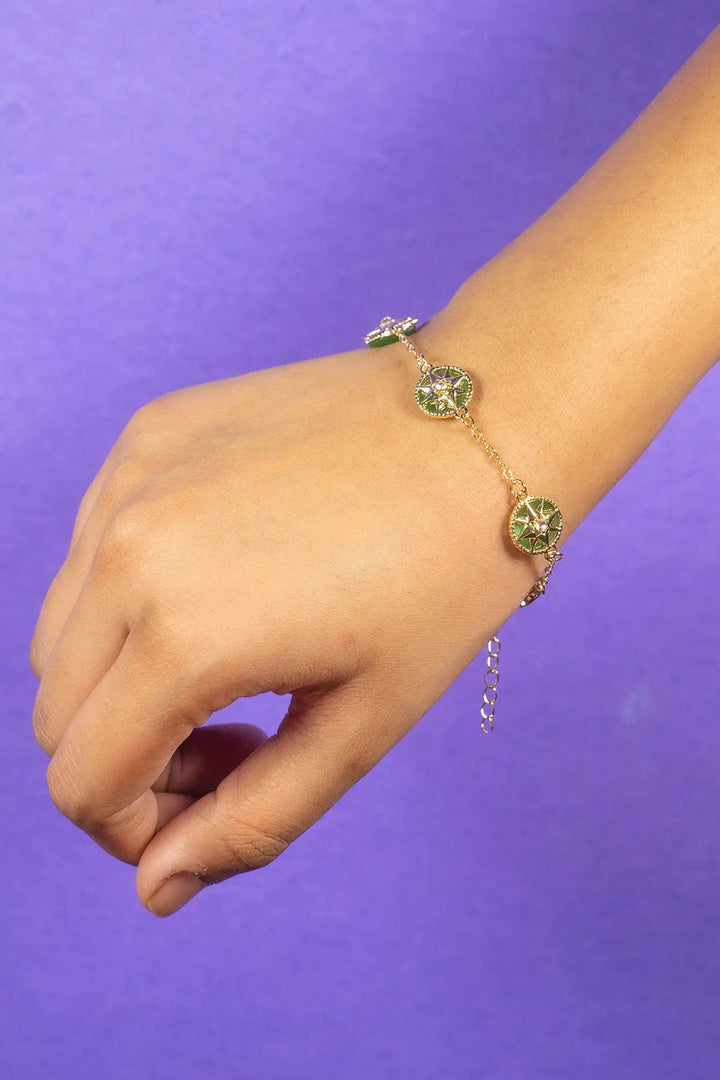 Lucky Astro Lunar Bracelet - Green - Salty Accessories