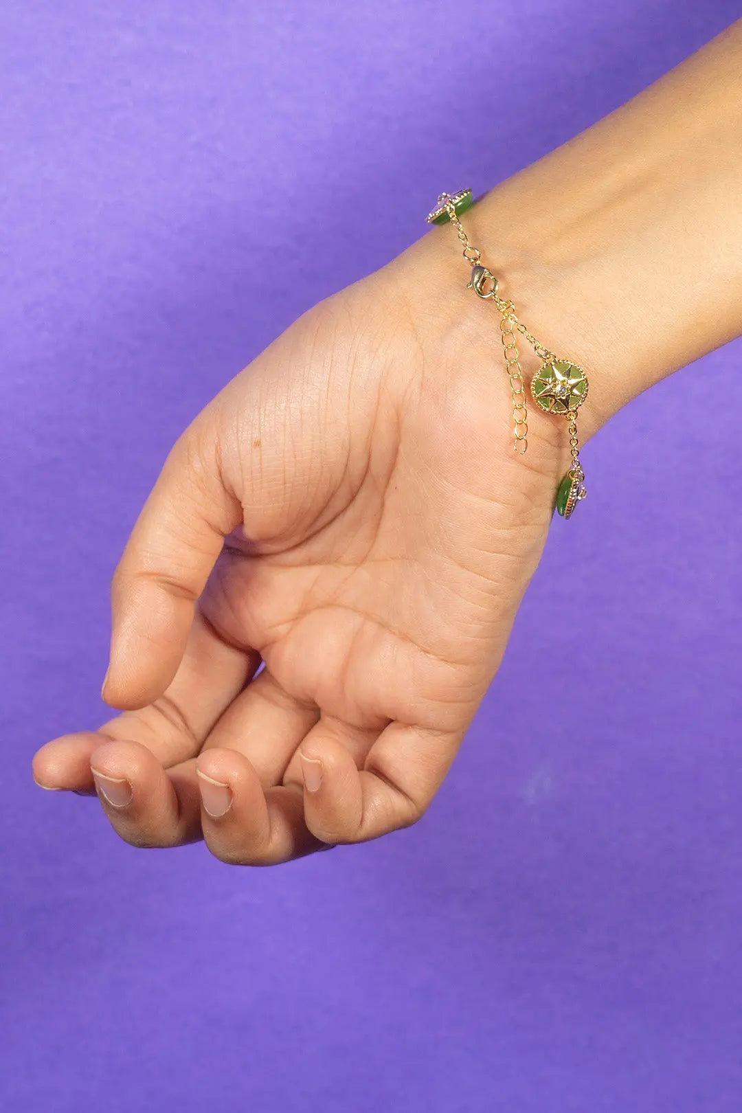 Lucky Astro Lunar Bracelet - Green - Salty Accessories