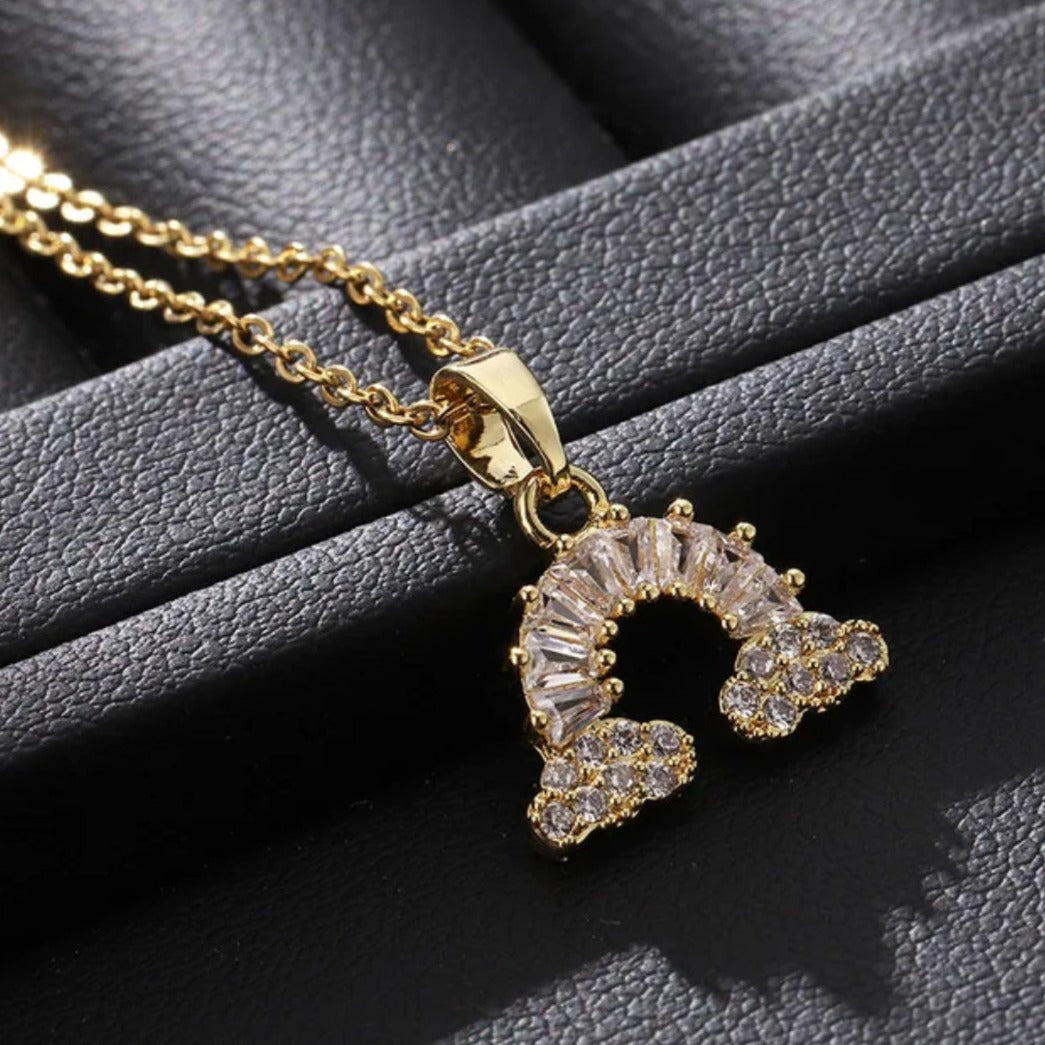 Luminous Rainbow Arch Necklace - Gold - Salty Accessories