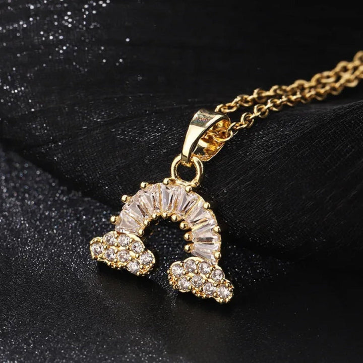 Luminous Rainbow Arch Necklace - Gold - Salty Accessories