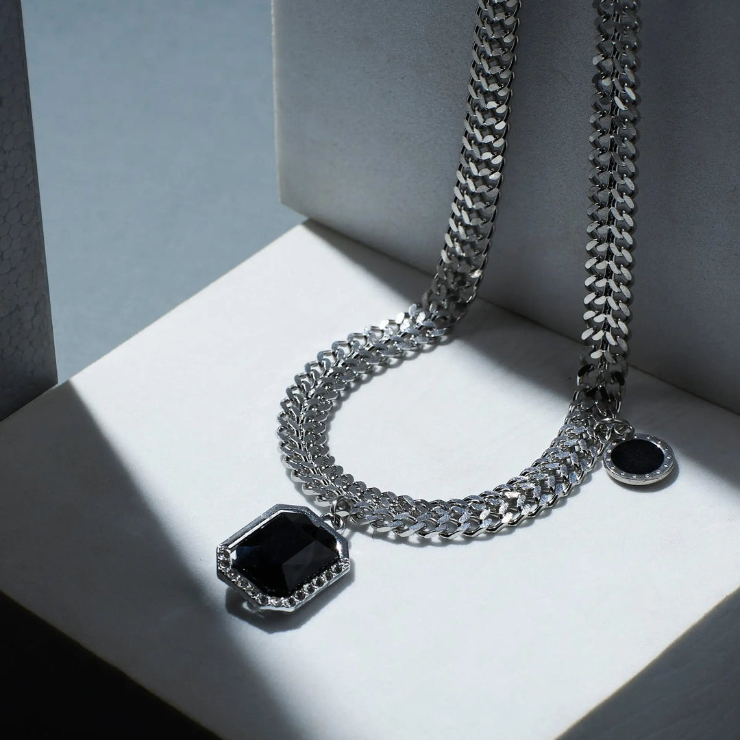 Luna Lithos Black Stone Necklace - Salty Accessories