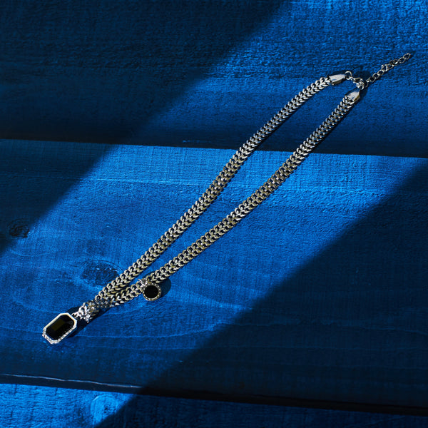 Luna Lithos Black Stone Necklace
