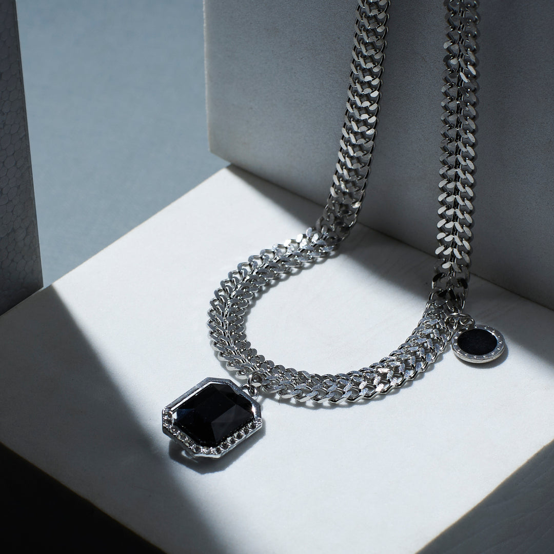 Luna Lithos Black Stone Necklace