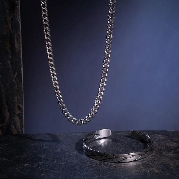 Lunar Forge Mens Chain & Bracelet Set