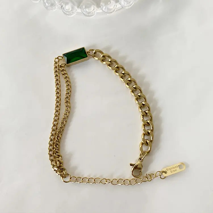 Lustrous Emerald Bracelet and Necklace Set