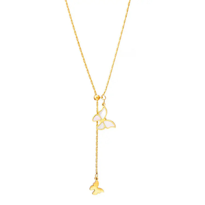 Lustrous Golden Butterfly Necklace