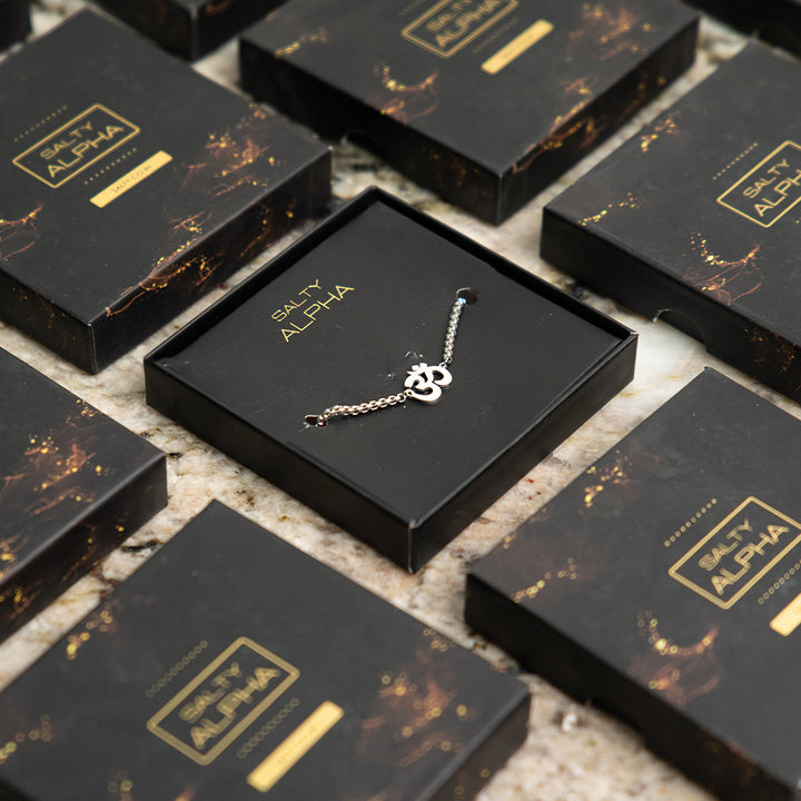 Auspicious "OM" Silver Bracelet