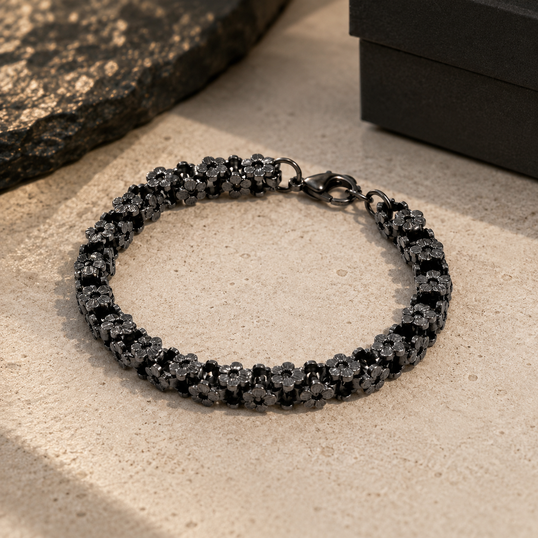 Dark Petal Cluster Bracelet