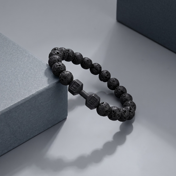 Strength Beaded Stone Band - Black