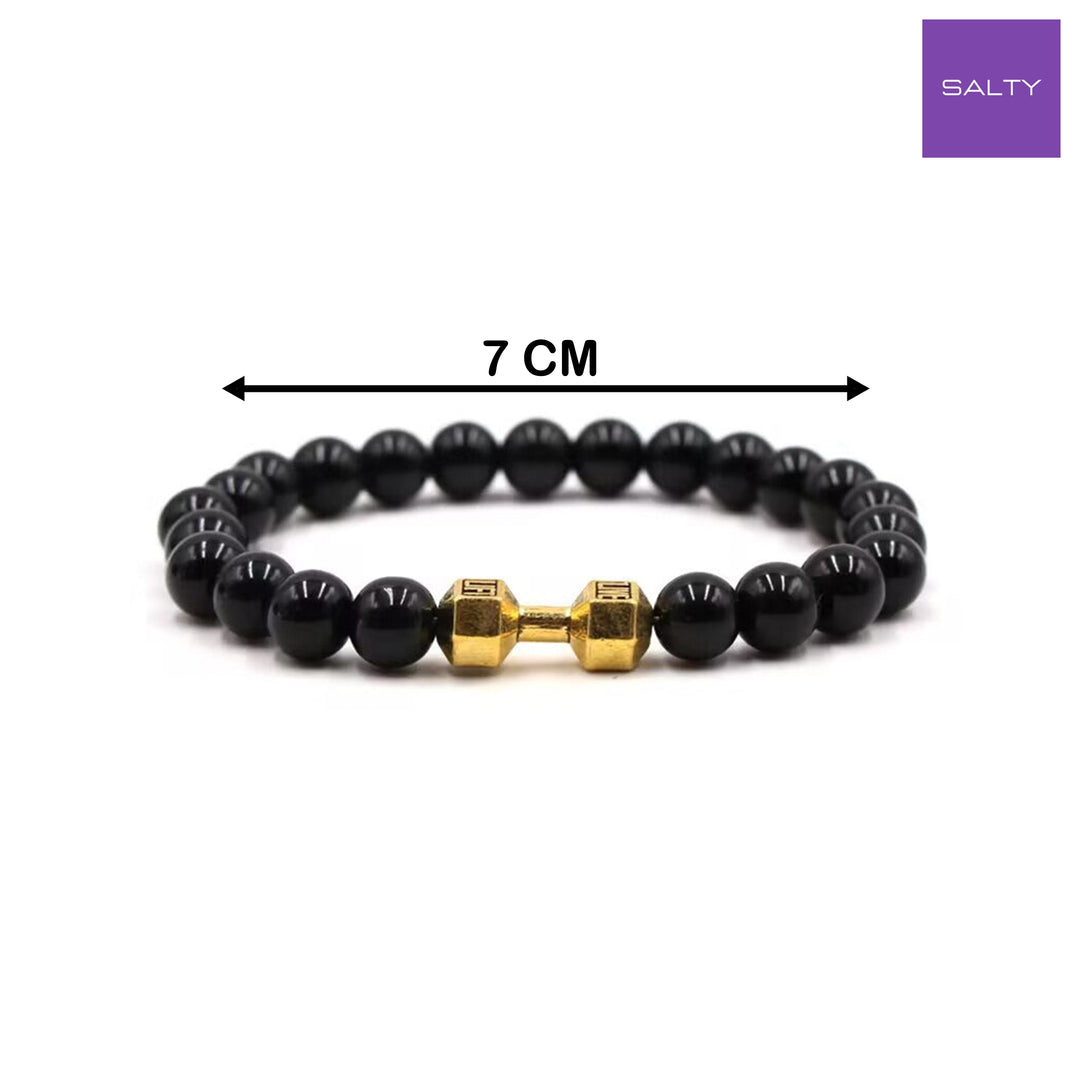 Strength Beaded Stone Band - Gold
