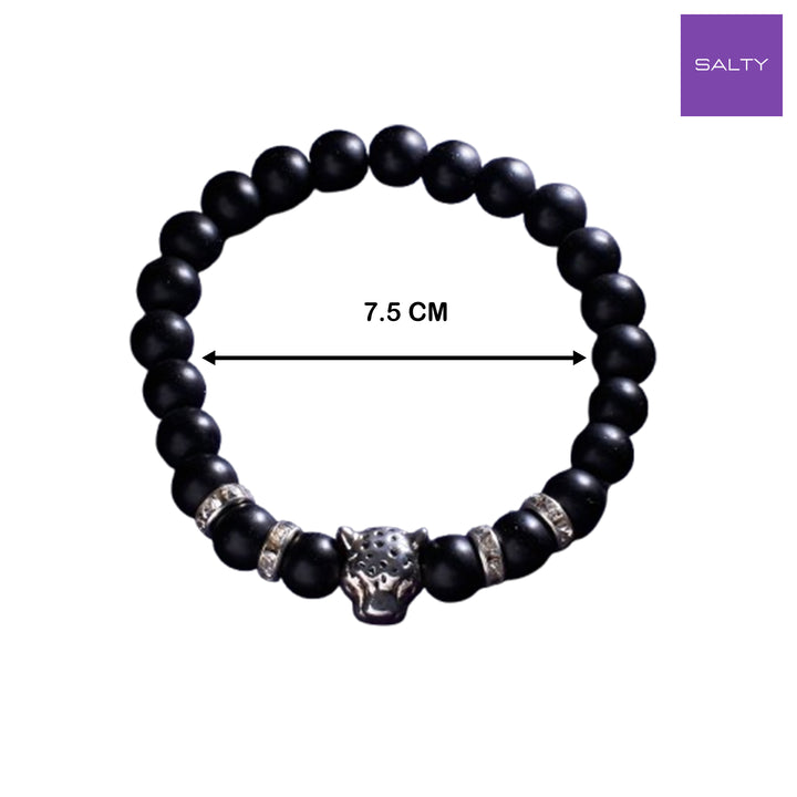 Lion Silver Beaded Band