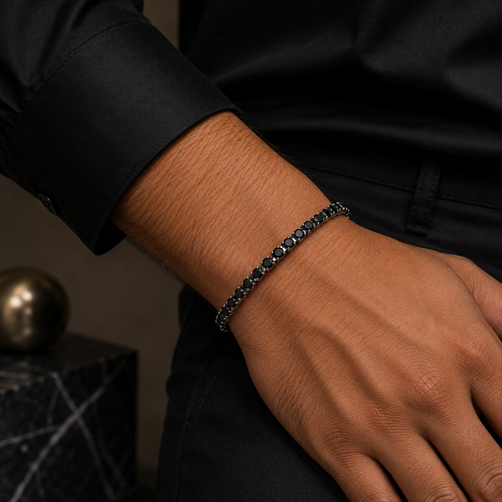 Radiance Tennis Bracelet - Silver-Black