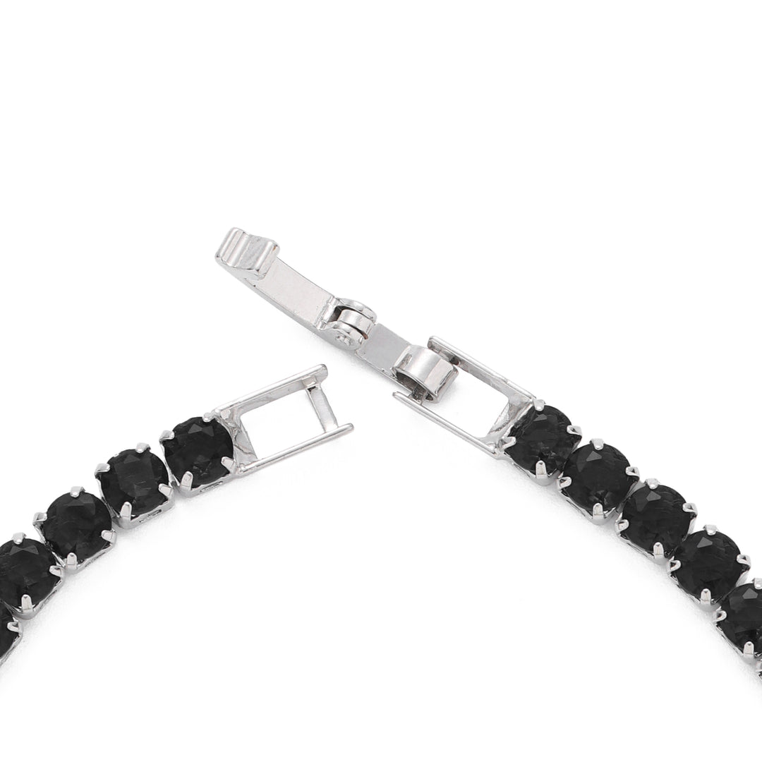 Radiance Tennis Bracelet - Silver-Black