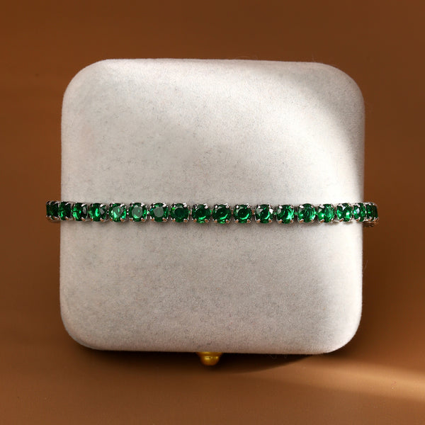 Radiance Tennis Bracelet - Silver-Green