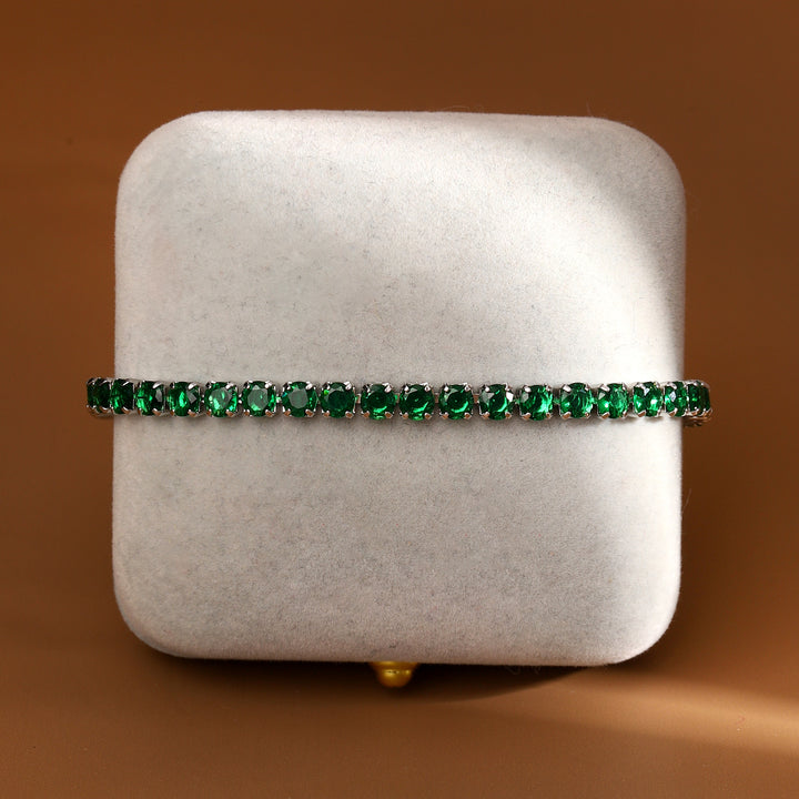 Radiance Tennis Bracelet - Silver-Green