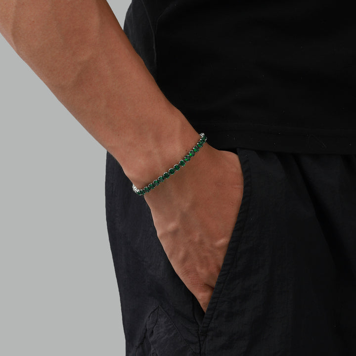 Radiance Tennis Bracelet - Silver-Green