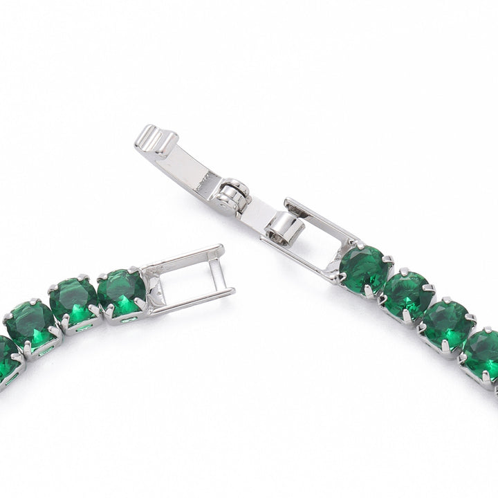 Radiance Tennis Bracelet - Silver-Green
