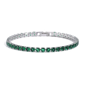 Radiance Tennis Bracelet - Silver-Green