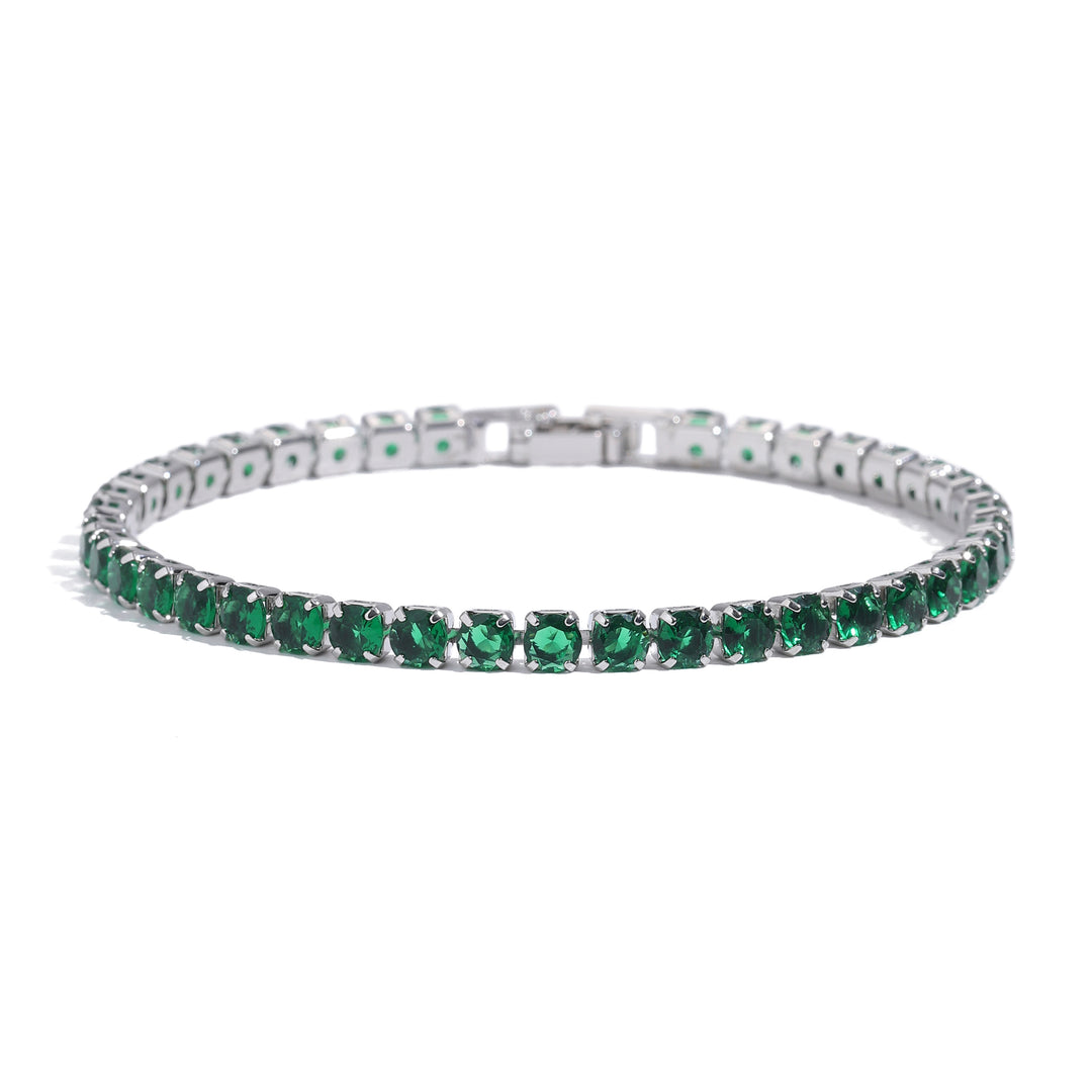 Radiance Tennis Bracelet - Silver-Green