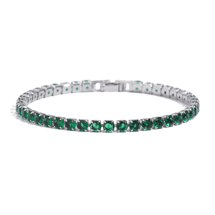 Radiance Tennis Bracelet - Silver-Green