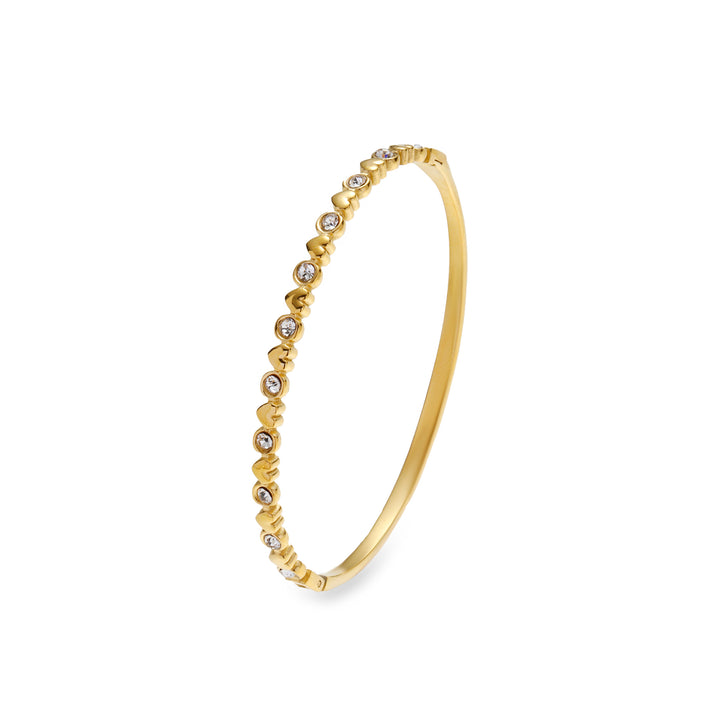 Hearts & Zircons Tennis Bracelet - Gold