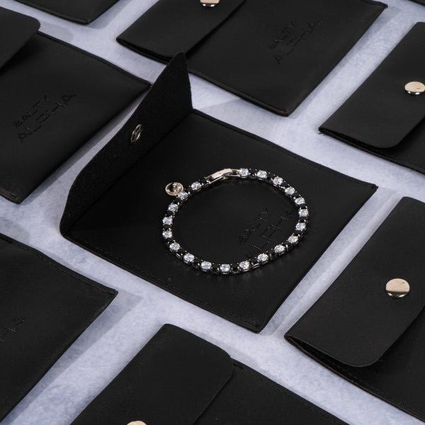 Two Tone Radiance Tennis Bracelet - Silver-Black